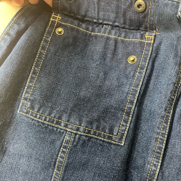 Y2K Utility Denim Skirt 10 V Cargo Pockets Zip Detail Vintage Streetwear Retro - Picture 9 of 10